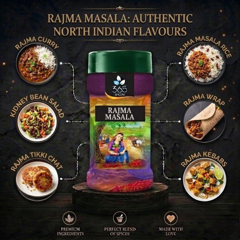 Rajma Masala | Classic Kidney Bean Curry Blend | Vegan | No Artificial Flavours | 365 Spicery