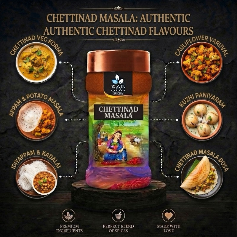 Chettinad Masala | Bold South Indian Spice Mix | Vegan | No Artificial Colours | 365 Spicery
