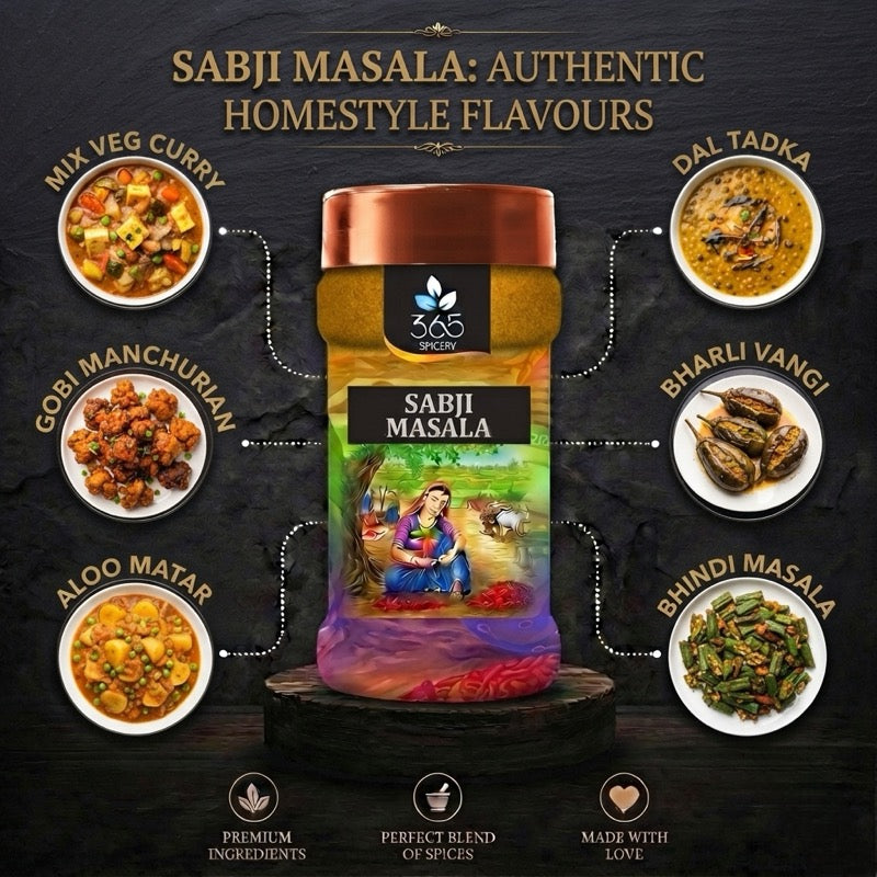Sabji Masala | Everyday Vegetable Curry Blend | Natural Ingredients | Gluten-Free | 365 Spicery