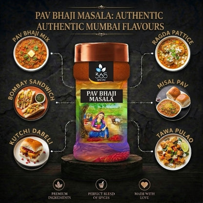 Pav Bhaji Masala | Classic Vegetable Curry Blend | Vegan | No Artificial Flavours | 365 Spicery