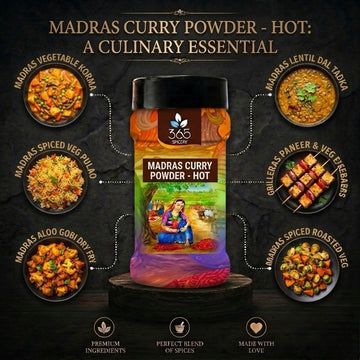 Madras Curry Powder - Hot | Bold South Indian Spice Mix | Natural Ingredients | Gluten-Free | 365 Spicery