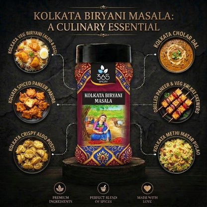 Kolkata Biryani Masala | Traditional Aromatic Rice Seasoning | Vegan | Natural Ingredients | No Artificial Flavours | 365 Spicery