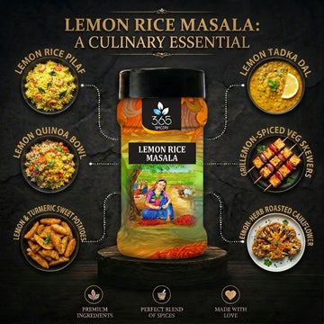 Lemon Rice Masala | Zesty South Indian Rice Seasoning | Vegan | No Artificial Flavours | Made in India | 365 Spicery
