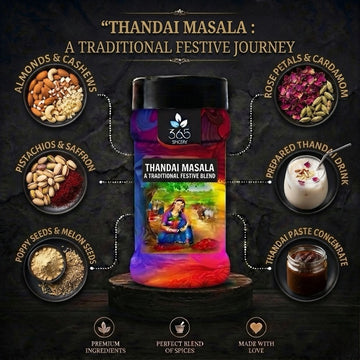 Thandai Masala | Traditional Nutty Festive Milk Blend | Natural Ingredients | No Artificial Flavours | 365 Spicery