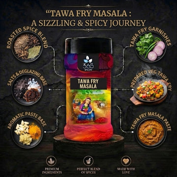 Tawa Fry Masala | Savory Pan-Fried Vegetable Seasoning | Vegan | Gluten-Free | No Artificial Colours | 365 Spicery