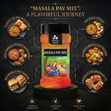 Masala Pav Mix | Authentic Mumbai Street Food Seasoning | Vegan | No Artificial Colours | No MSG | 365 Spicery
