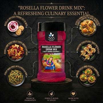 Roselle Flower Drink Mix (Khatti Bhindi Sharbat) | Natural Hibiscus Refreshing Beverage | Vegan | No MSG | 365 Spicery