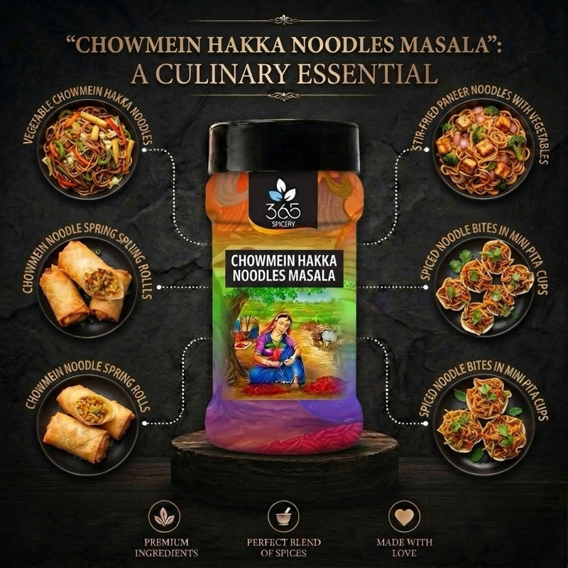Chowmein Hakka Noodle Masala | Authentic Indo-Chinese Seasoning | Vegan | No MSG | No Artificial Flavours | 365 Spicery