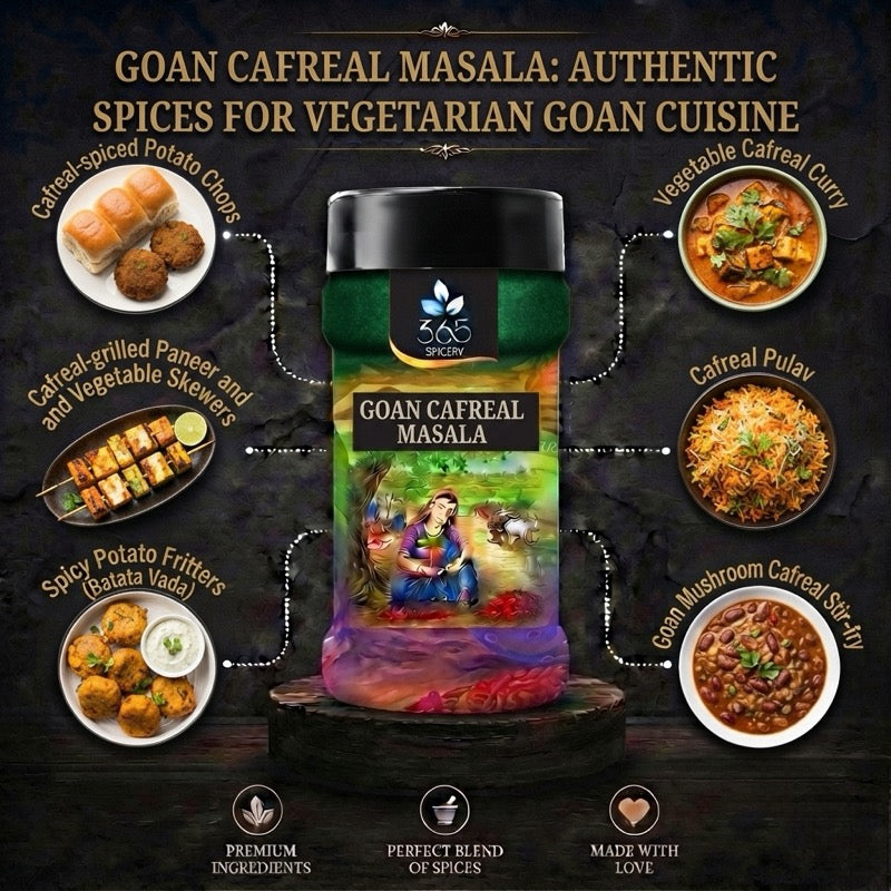 Goan Cafreal Masala | Aromatic Green Herb Spice Blend | No Artificial Flavours | 365 Spicery