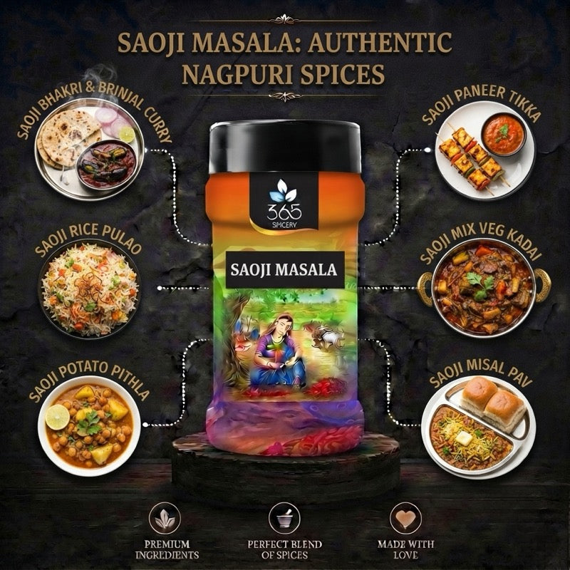 Saoji Masala | Intense Nagpur Style Spice Blend | Vegan | No Artificial Flavours | 365 Spicery