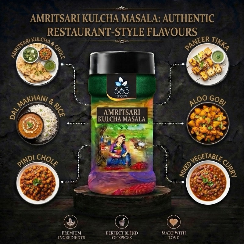 Amritsari Kulcha Masala | Traditional Stuffed Bread Blend | Vegan | No Artificial Flavours | 365 Spicery