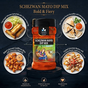 SCHEZWAN MAYO DIP MIX | Bold Indo-Chinese Spice | No Artificial Colours | Vegan | Perfect for Dips | 365 Spicery