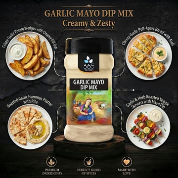GARLIC MAYO DIP MIX | Aromatic Savoury Blend | No MSG | Natural Ingredients | Premium Quality | 365 Spicery
