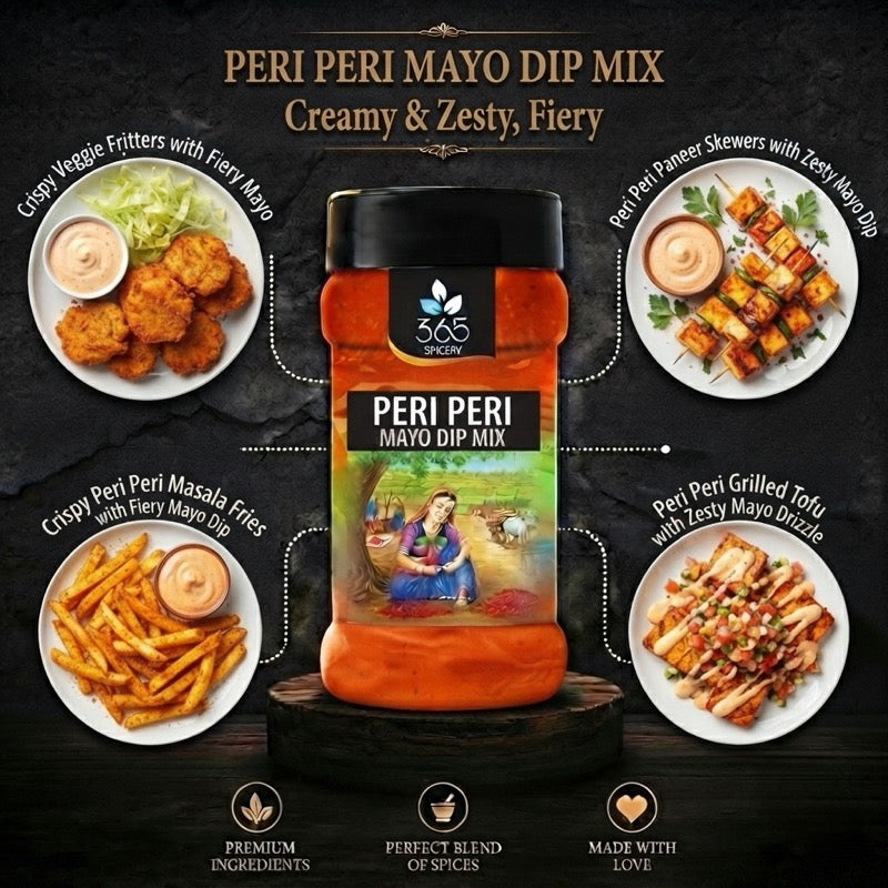 PERI PERI MAYO DIP MIX | Hot African Chilli Blend | No MSG | Gluten-Free | Bold Snack Pairing | 365 Spicery