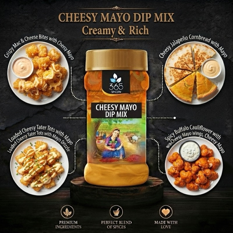 CHEESY MAYO DIP MIX | Rich Savoury Seasoning | No Artificial Flavours | Premium Quality | Party Ready | 365 Spicery