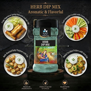 HERB DIP MIX | Garden Fresh Seasoning | Natural Ingredients | Gluten-Free | No Artificial Flavours | 365 Spicery