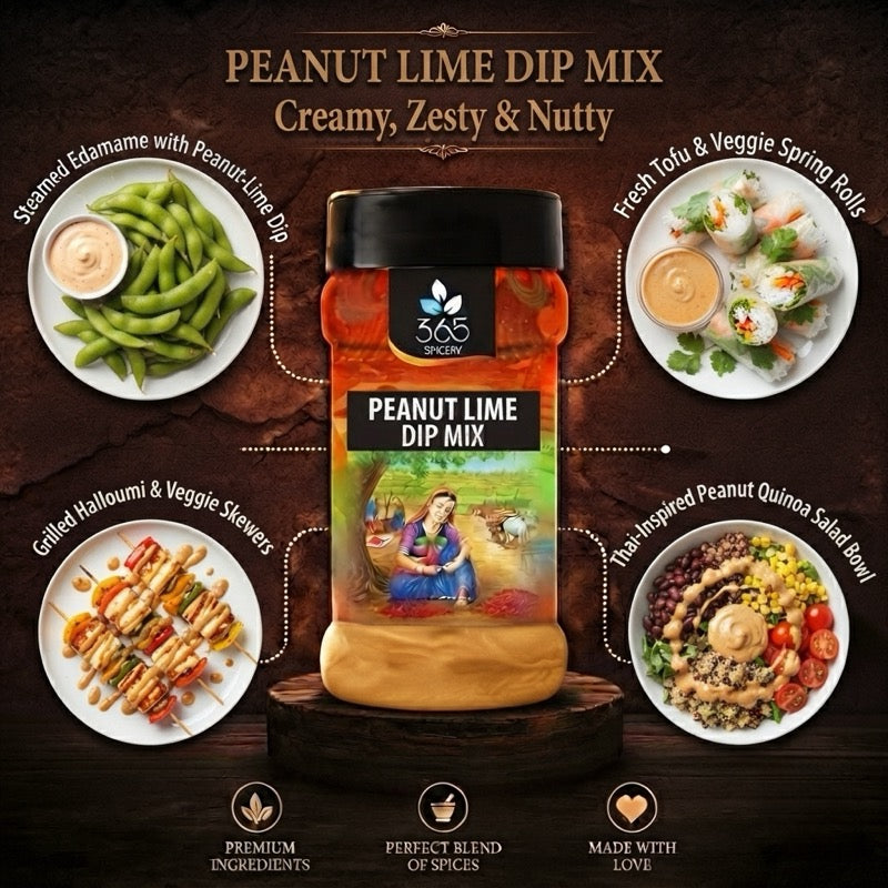 PEANUT LIME DIP MIX | Zesty Nutty Fusion | Natural Ingredients | Vegan | Ideal for Party Snacks | 365 Spicery