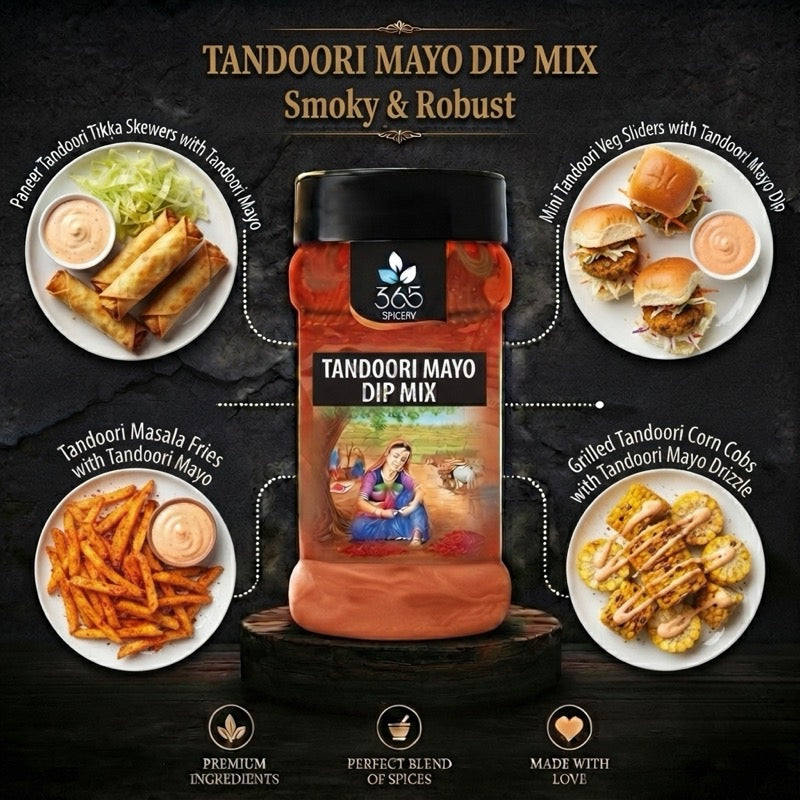 TANDOORI MAYO DIP MIX | Smoky Indian Flavours | No Artificial Colours | Gluten-Free | Premium Quality | 365 Spicery