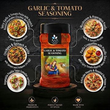Garlic & Tomato Seasoning | Tangy Umami Blend for Popcorn | Natural Ingredients | Vegan | No Artificial Flavours | 365 Spicery