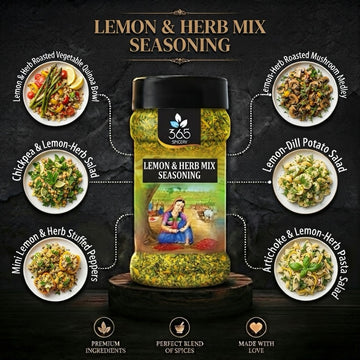 Lemon & Herb Mix | Refreshing Savoury Blend for Snacks | Vegan | No Artificial Flavours | Premium Quality | 365 Spicery