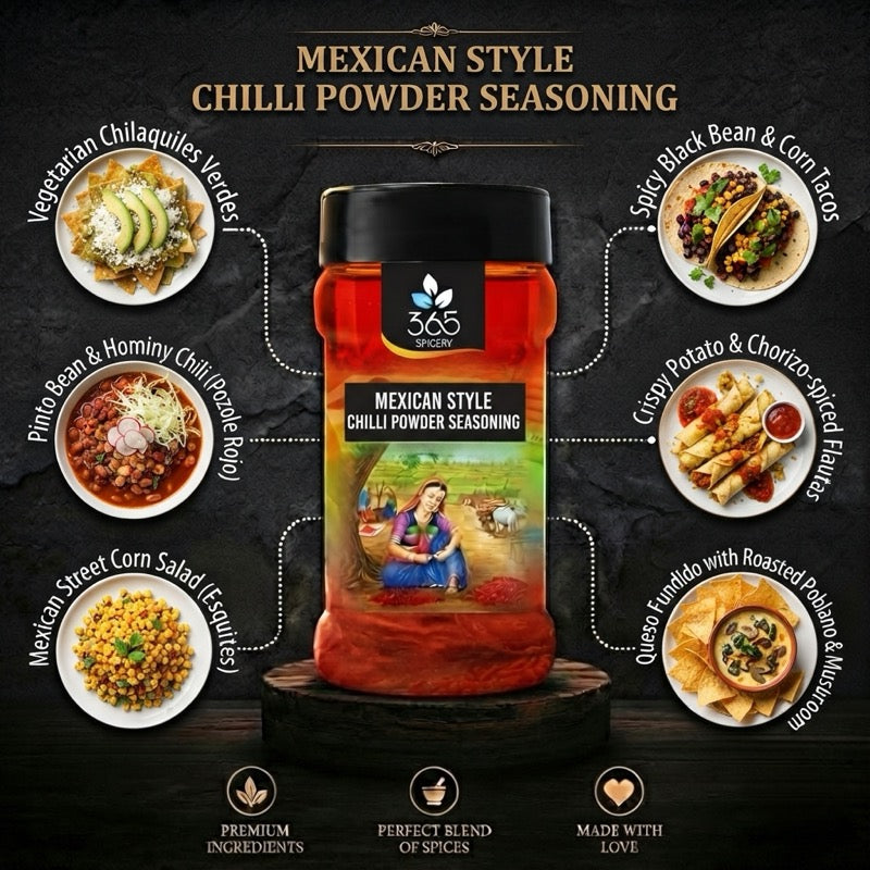 Mexican Style Chilli Powder | Authentic Heat for Tacos & Street Food | Gluten-Free | No Artificial Colours | 365 Spicery