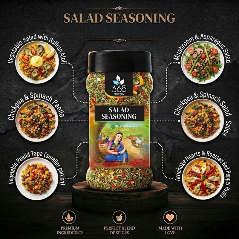 Salad Seasoning | Fresh Herb & Mineral Salt Mix | Vegan | No Artificial Flavours | 365 Spicery