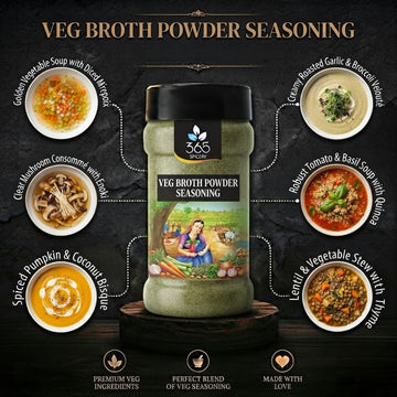Veg Broth Powder | Rich Savoury Soup Base | Natural Ingredients | No Artificial Flavours | 365 Spicery