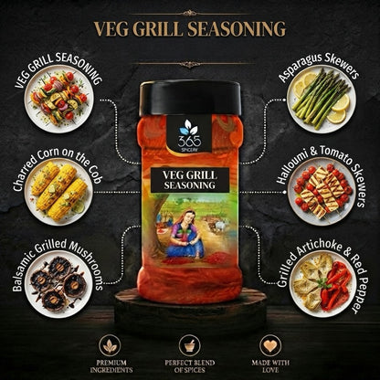 Veg Grill Seasoning | Smoky Barbecue Rub | Natural Ingredients | Gluten-Free | No MSG | 365 Spicery