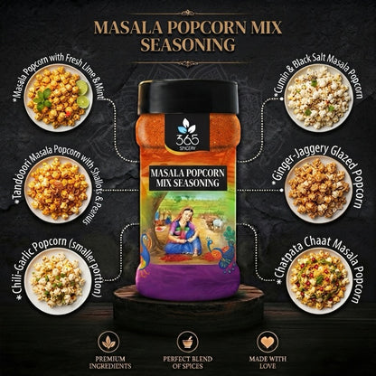 Masala Popcorn Mix | Authentic Indian Snack Blend | Vegan | No Artificial Flavours | 365 Spicery