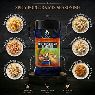 Spicy Popcorn Mix | Bold Chilli Snack Seasoning | Natural Ingredients | No Artificial Colours | 365 Spicery