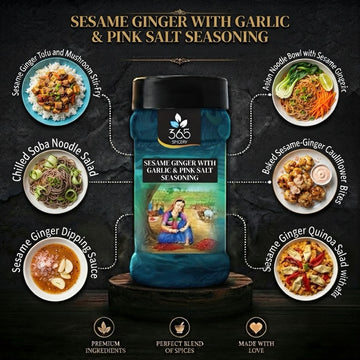 Sesame Ginger With Garlic And Pink Salt | Asian Fusion Blend | Natural | No Artificial Colours | 365 Spicery