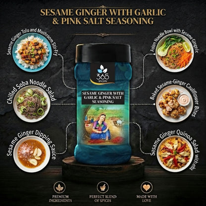 Sesame Ginger With Garlic And Pink Salt | Asian Fusion Blend | Natural | No Artificial Colours | 365 Spicery