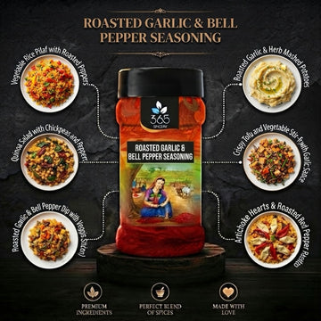 Roasted Garlic And Bell Pepper Seasoning | Savoury Grill Rub | Natural | No Artificial Colours | 365 Spicery