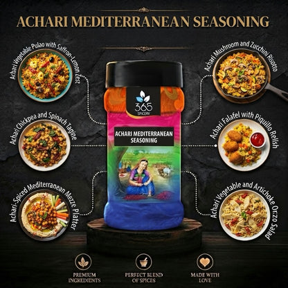 Achari Mediterranean Seasoning | Tangy Pickle Fusion Rub | Vegan | No Artificial Flavours | 365 Spicery
