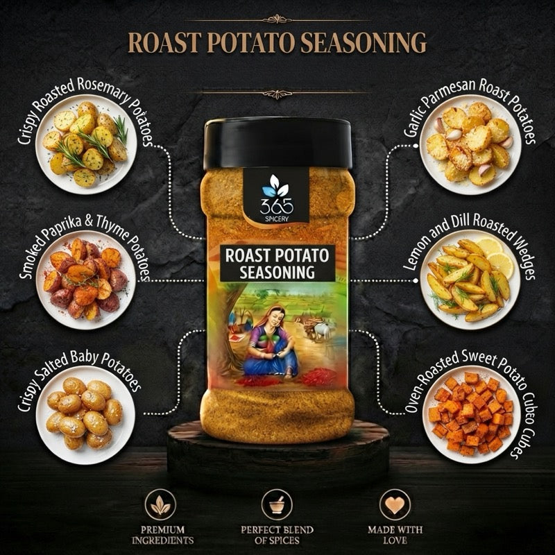 Roast Potato Seasoning | Crispy Snack & Fry Sprinkle | Gluten-Free | No MSG | Made in India | 365 Spicery