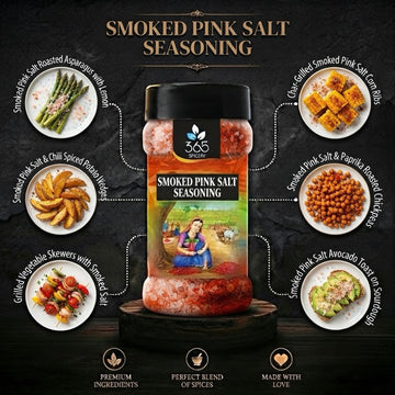 Smoked Pink Salt Seasoning | Gourmet Himalayan Mineral Blend | Natural | No Artificial Flavours | 365 Spicery