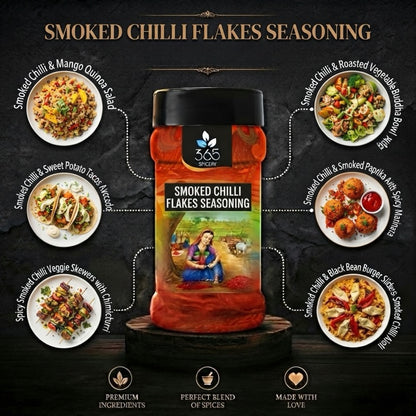 Smoked Chilli Flakes | Authentic Spicy Pizza Topping | Gluten-Free | No Artificial Colours | 365 Spicery