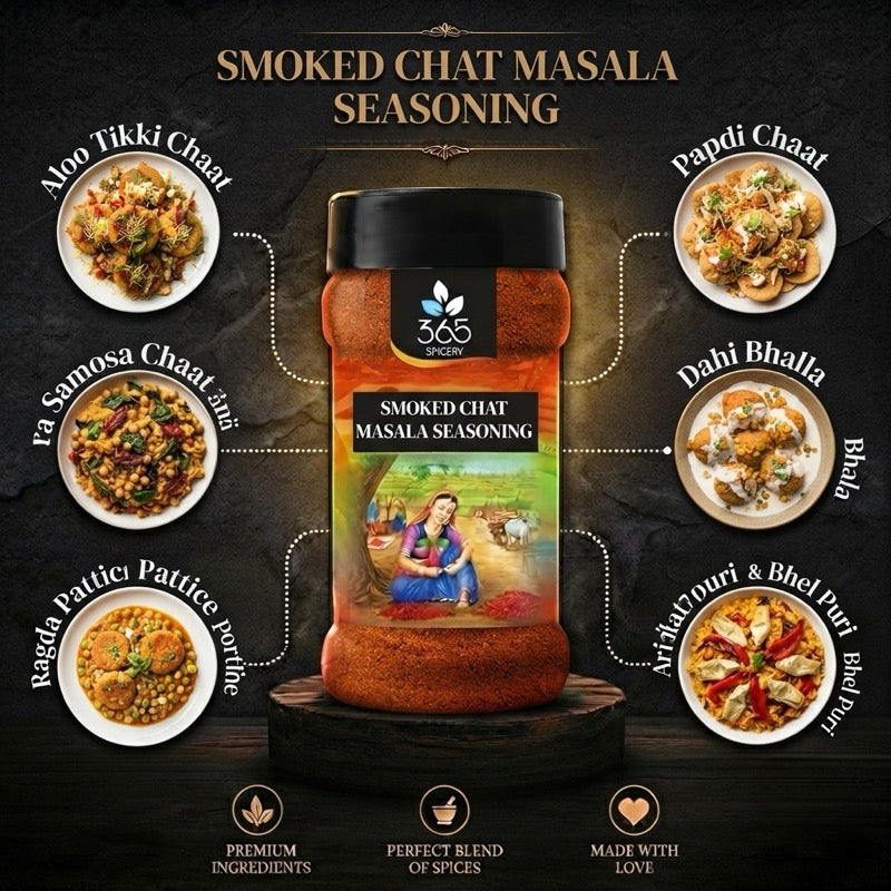 Smoked Chat masala | Zesty Savoury Street Food Mix | No Artificial Flavours | Gluten-Free | 365 Spicery