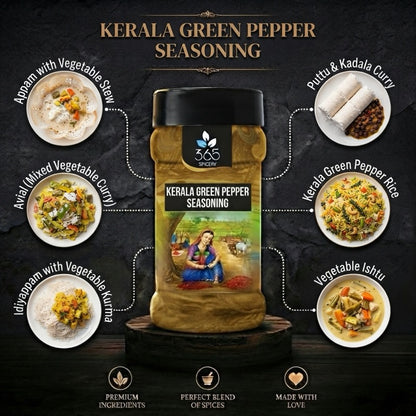 Kerala Green Pepper Seasoning | Bold Aromatic Spice Mix | No Artificial Colours | Gluten-Free | 365 Spicery