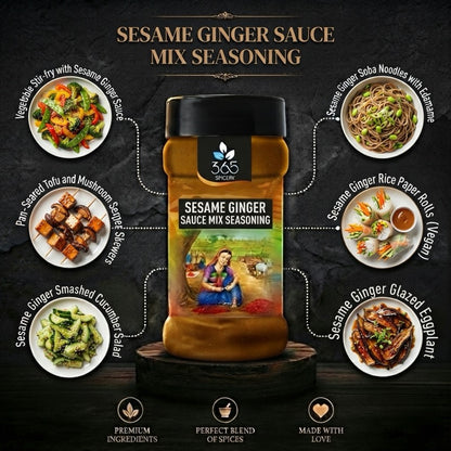 SESAME GINGER SAUCE MIX | Asian Inspired Stir-fry Blend | Natural Ingredients | Vegan | 365 Spicery