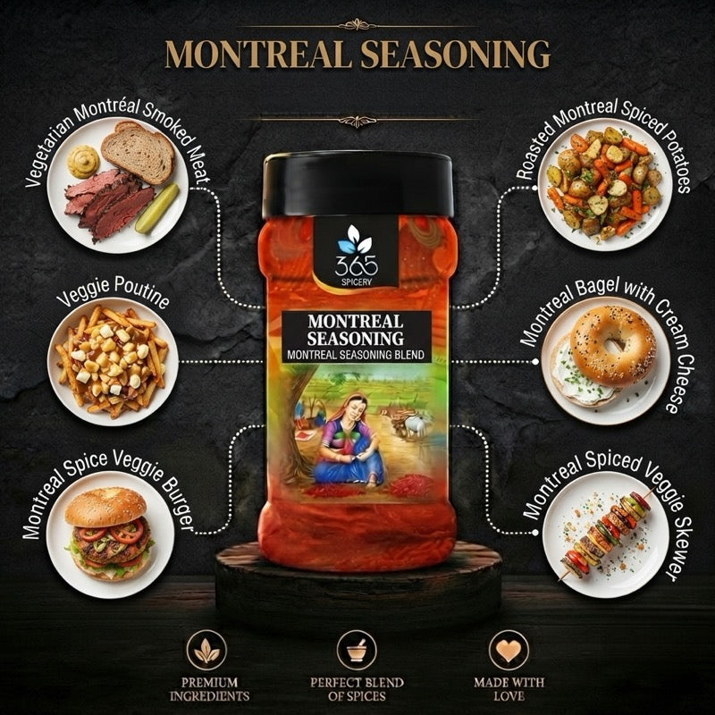 Montreal Seasoning | Robust Steakhouse Grill Rub | No Artificial Flavours | Vegan | 365 Spicery