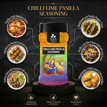CHILLI LIME PASILLA RUB | Smoky Tangy Grill Seasoning | Natural Ingredients | Gluten-Free | 365 Spicery