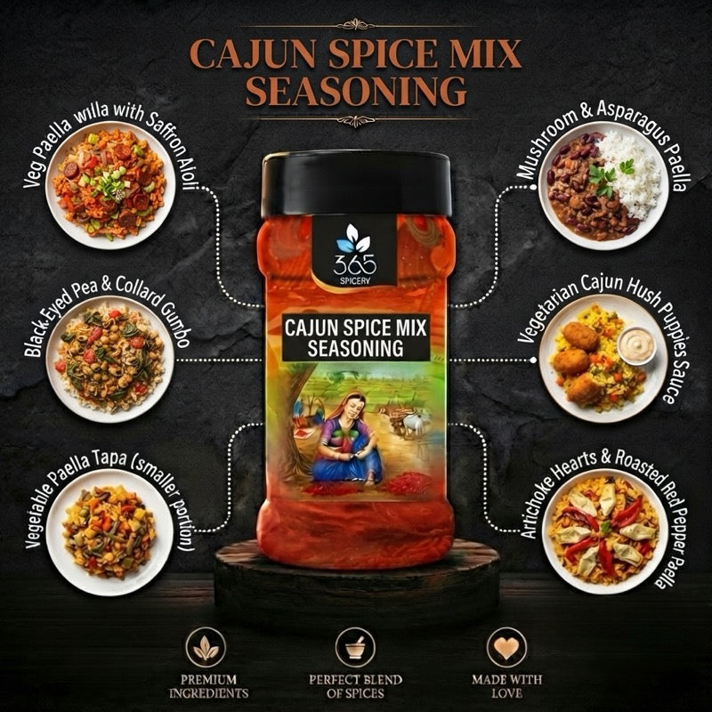 CAJUN SPICE MIX | Robust Spicy Blend for Fries & Grills | Vegan | No Artificial Flavours | 365 Spicery