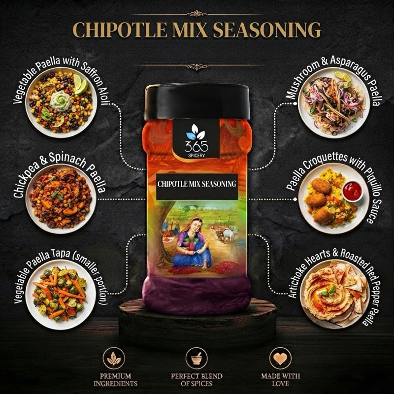CHIPOTLE MIX | Smoky Chili Spice Blend for Snacks | Vegan | No Artificial Colours | 365 Spicery