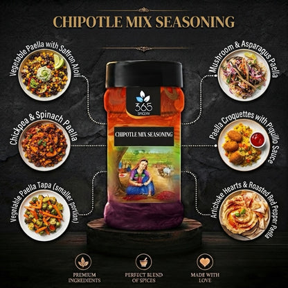 CHIPOTLE MIX | Smoky Chili Spice Blend for Snacks | Vegan | No Artificial Colours | 365 Spicery
