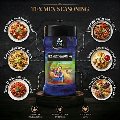 TEX MEX SEASONING | Zesty Spice Blend for Nachos & Tacos | Gluten-Free | No Artificial Flavours | 365 Spicery