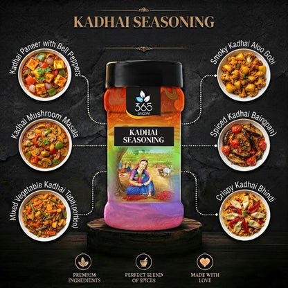 KADHAI SEASONING | Authentic Indian Spice Mix for Stir-fry | Vegan | No Artificial Flavours | 365 Spicery
