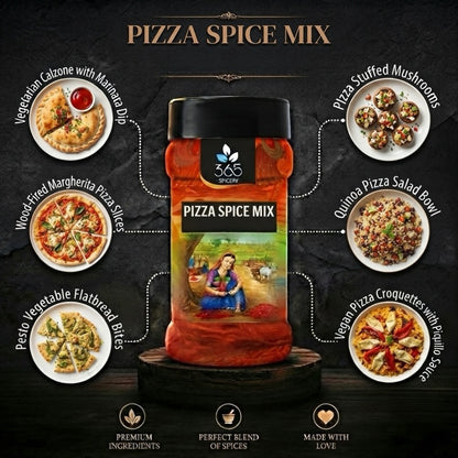 PIZZA SPICE MIX | Savoury Herb Blend for Italian Snacks | Gluten-Free | No Artificial Flavours | 365 Spicery