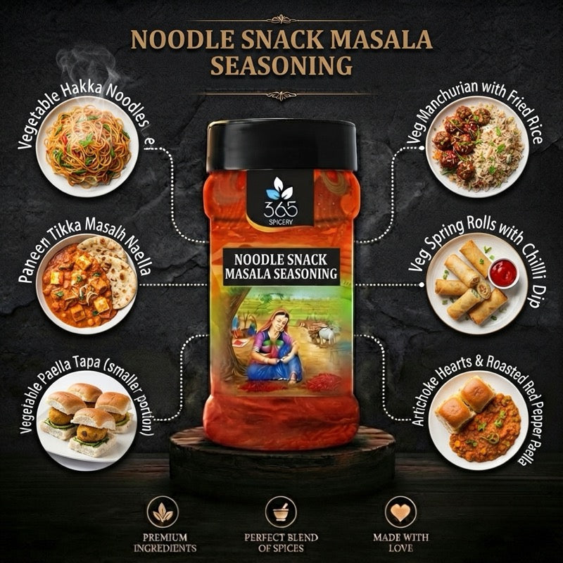 NOODLE SNACK MASALA SEASONING | Savory Instant Spice Blend | Natural Ingredients | 365 Spicery