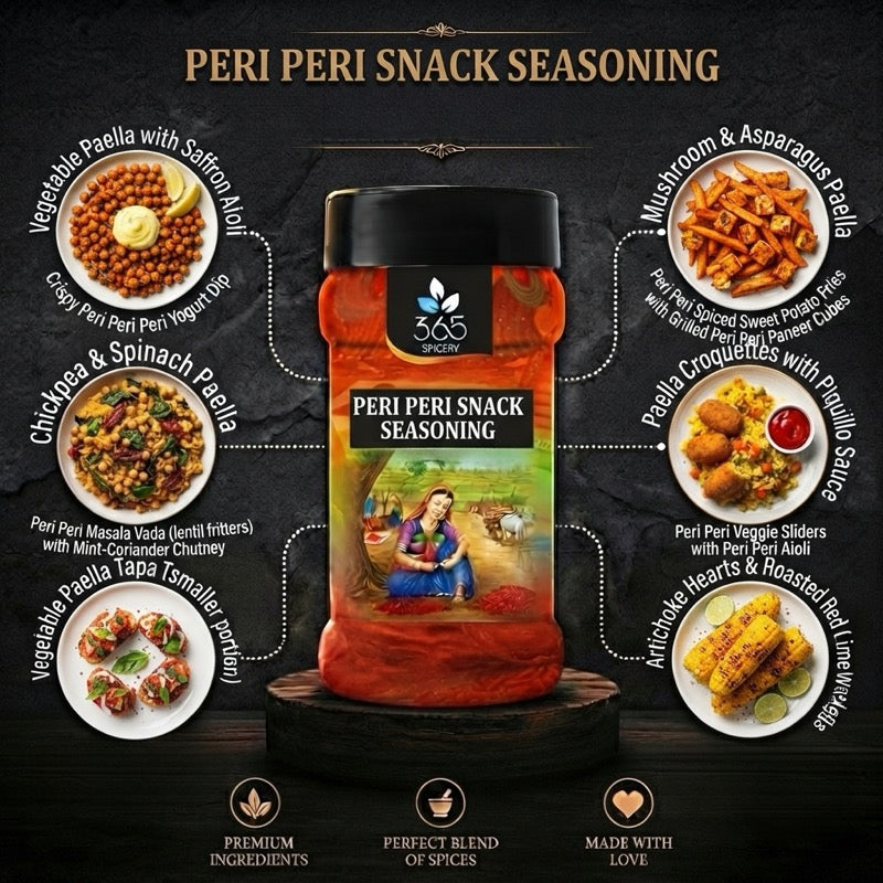 PERI PERI SNACK SEASONING | Hot African Chilli Blend | Gluten-Free | No MSG | 365 Spicery